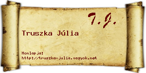 Truszka Júlia névjegykártya
